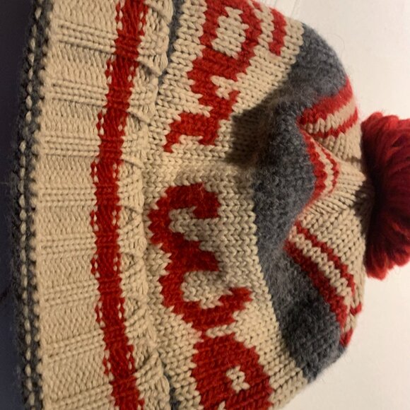 T-max Heat Wool/ Alpaca bend toque with red pompom - Picture 5 of 5